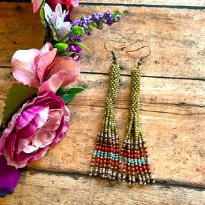 Western twister beaded earring